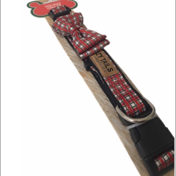 New Plaid Dog Collar & Bow Tie L/XL - Picture 5 of 7